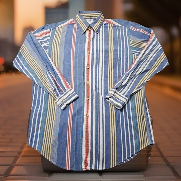 Brooks Brothers Other - Vintage Brooks Brothers Men's Sport Shirt, Sz M Blue Red Yellow White Striped